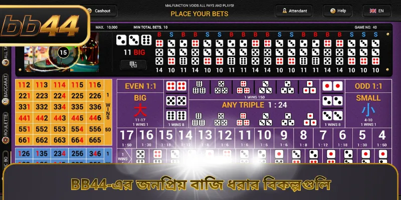 BB44-এর জনপ্রিয় বাজি ধরার বিকল্পগুলি