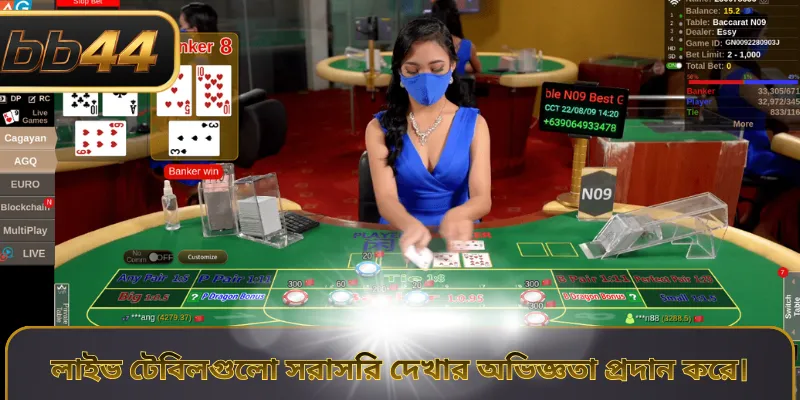 লাইভ টেবিলগুলো সরাসরি দেখার অভিজ্ঞতা প্রদান করে।