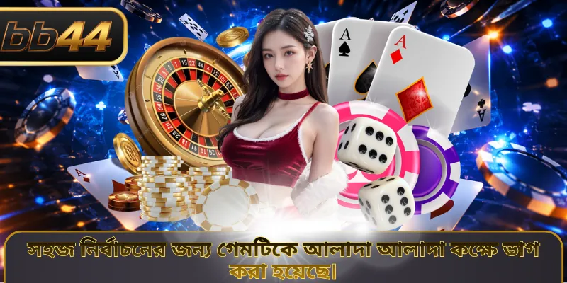 সহজ নির্বাচনের জন্য গেমটিকে আলাদা আলাদা কক্ষে ভাগ করা হয়েছে।